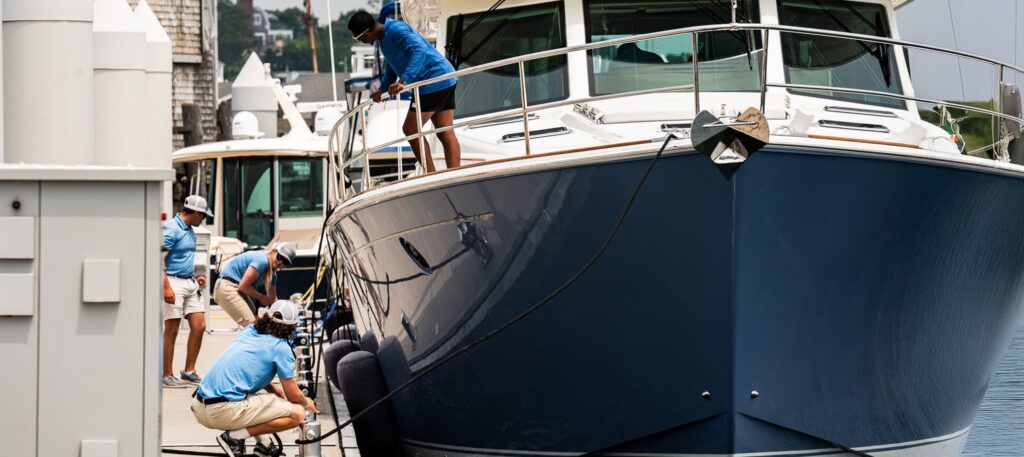 Sabre Yacht berthed at dock
